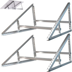 2 pāri SAVOLAR saules moduļu kronšteini Balkona elektrostacija līdz 117 cm (46 collas) Regulējams leņķis 0-90° Robustas slīpuma kronšteini balkona elektrostacijas kronšteinam