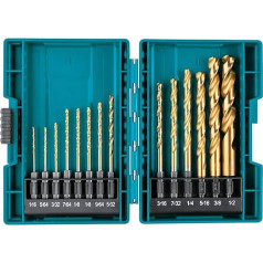 Makita B-65399 Impact Gold 14 gab. titāna urbju komplekts, 1/4 collas sešstūra kāts