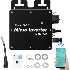 BuyWeek Grid Tie Inverter 400 W Micro Inverter IP65 Solar Micro Inverter for Photovoltaic Solar System MPPT Pure Sine Wave Output Inverter Balcony Power Plant AC220 V