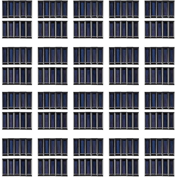 Ficher 200 Stueck Mini Solar Panel Neue 0.5V 100MA Solarzellen Photovoltaik Modul Sonnenkraft Ladegeraet DIY 53 x 18 x 2,5 mm