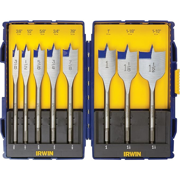 Irwin Tools Speedbor Blue Groove Pro lāpstiņu uzgaļu komplekts ar futrālīti, 8 gabali (341008) - Irwin Tools