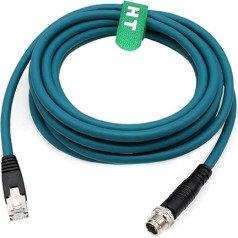 HangTon M12 Ethernet 8 Pin X kodēts RJ45 CAT7e GigE kabelis Basler Cognex industriālo kameru sensoru ātrgaitas tīkla slēdzim 2 metri