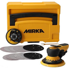 Mirka DEROS II 5650 Exzenter-Schleifer Schleifmaschine mit Absaugung für Ø 125 & 150mm Schleifpapier, 5,0mm Hub Maschine für staubfreies Schleifen von Holz, Trockenbau & Metall, MID5650404CA