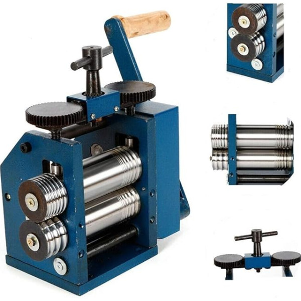 【Upgrade versija】Manual Rolling Mill Machine - 3 collu (75 mm) Roller Manual Combination Rolling Mill Machine Jewellery Press Tabletting Tool Jewellery DIY Tool - For Metal Sheet / Wire / Flat Pressing