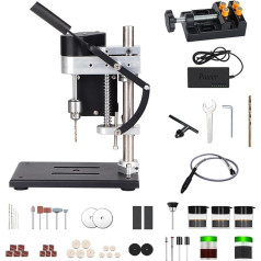 Miniatūras stāvurbjmašīna, elektriskā galda urbjmašīna, 7 ātrumu galda urbjmašīna ar mainīgu ātrumu, precīza urbšana, urbšana metālam, kokam, akrilam, alumīnijam (DIY) (D)