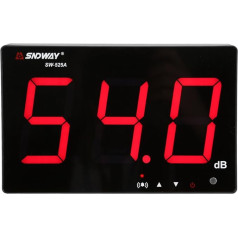 Lazmin 30 ~ 130 dB skaņas līmeņa mērītājs Digitālais decibelu mērītājs ar 9,6 collu LCD displeju, precizitāte 1,5 dB, piestiprināts pie sienas