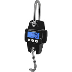 OUSIKA Heavy Duty Hanging Scale, nerūsējošā tērauda celtņa svari, svars 300 kg, Heavy Duty Hanging Hook Scale, Industrial Crane Scale, Gram Scale for Farm, Factory Crane Scales (krāsa: melna, izmērs :