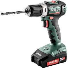 Metabo 602326500 Akumulatora urbjmašīna BS 18 L BL 18 V, 2x 2 Ah Li-Ion akumulatori, bez sukas, komplektā ar lādētāju, futrālī, maks. Griezes moments: 25 Nm (mīksts) / 60 Nm (ciets), urbja diametrs: 13 mm (tērauds) / 32 mm.