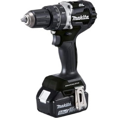 Makita DHP484T4JB Akumulatora urbjmašīna ar āmuru 18 V / 5,0 Ah 4 akumulatori + lādētājs MAKPAC, benzīns / melns