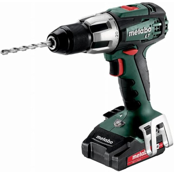 Metabo Akku-Schlagbohrmaschine SB 18 LT Compact 18 V - inkl. 2 CAS Li-Ion Akkupacks (18V/2,0 Ah); Ladegerät und Transportkoffer - 602103510