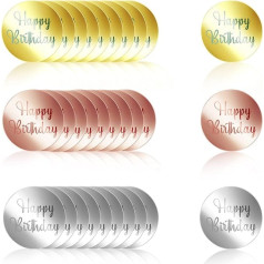 30 akrila Cupcake Toppers Happy Birthday Cake Disc Round Mirror Cake Charm for DIY Cupcake Decoration Party Supplies akrila Cupcake Toppers komplekts