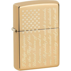 Zippo Šķiltavas - Personalizēts pasūtījuma ziņojums uz aizmugures abstraktam ASV karogam American US Patritic (Pledge of Allegiance Flag 49585)