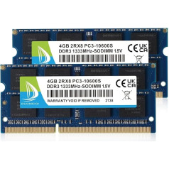 D Duomeiqi 8GB (2x4GB) DDR3 RAM 1333MHz PC3-10600S SODIMM DDR3 Non-ECC 204 Pin Memory Upgrade Module Laptop Notebook Memory Kit Blue