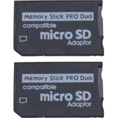 Be In Your Mind 2 iepakojumi Atmiņas kartes adapteris Micro SD to Pro Duo Adapter Atmiņas kartes turētājs, kas saderīgs ar Sony PSP konsoles 1000 2000 3000 kamerām