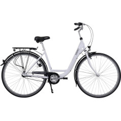 Hawk City Wave Premium Women's Bicycle 28 Inch White I Women's Bicycle with Robust Nexus 3-Speed Hub Gears, Deep Entry and Ergonomic Grips