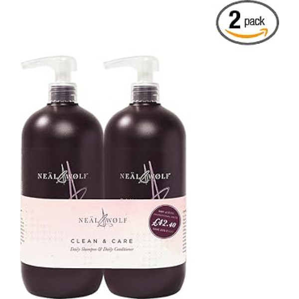 Neal & Wolf Clean & Care ikdienas šampūns kondicionieris, 950 ml, Duo