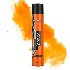 Totex Ultra Strong - No5 - profesionāls matu veidošanas līdzeklis 400 ml - matu laka īpaši stiprai fiksācijai (apelsīnu krāsā)