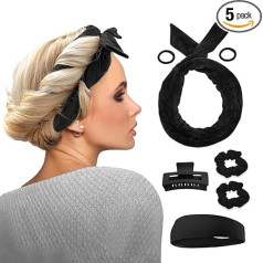 Fitifun Heatless Curler gariem matiem - 155cm Extra Long Heat Free Curling Wand Galvas lente Velūrs Bez siltuma Curling Tape Jūs varat gulēt pa nakti mīkstā kokvilnas Curling Tape