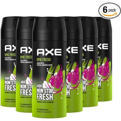 AXE Ķermeņa aerosols Epic Fresh bez alumīnija sāļiem 6 x 150 ml