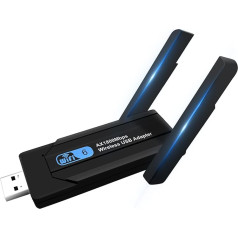 USB WLAN stick 1800Mbit/s, WiFi 6 WLAN adapteris Dual Band 5GHz 1201Mbps + 2.4GHz 574Mbps WLAN datorā Tīkla uztvērējs WiFi Dongle darbvirsmas datoram/Laptop Atbalsta Windows 11/10