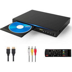 Blu-ray DVD atskaņotājs, multimediju disku atskaņotājs filmām un mūzikai, Dolby Audio, Full HD 1080P Blu-Ray disku atskaņotājs ar HDMI izeju/AV izeju/koaksiālo izeju/Blu-ray disku atskaņotājs B/2 reģionam