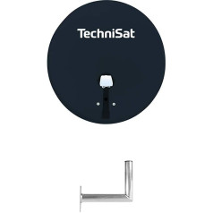 TechniSat TechniTenne 60 Satelīta šķīvis, 60 cm digitālā satelīta sistēma ar masta stiprinājumu un universālu dubulto LNB līdz 2 dalībniekiem, gaiši pelēks