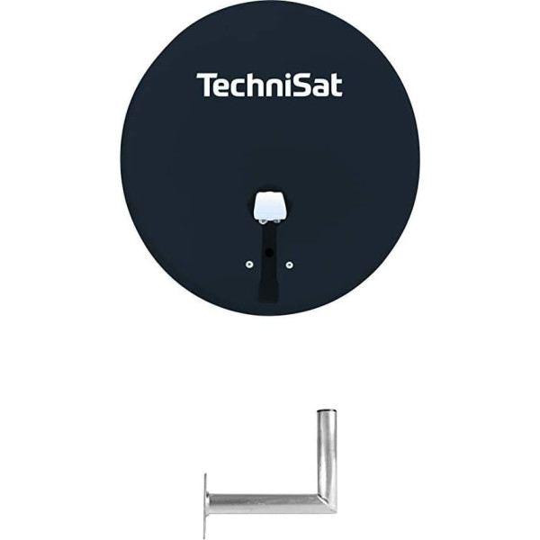 TechniSat TechniTenne 60 Satelīta šķīvis, 60 cm digitālā satelīta sistēma ar masta stiprinājumu un universālu dubulto LNB līdz 2 dalībniekiem, gaiši pelēks