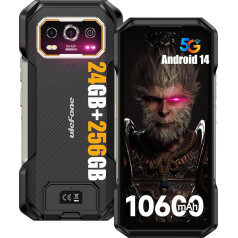 Ulefone Armor 27 Pro Āra mobilais tālrunis 5G Android 14 viedtālrunis 64MP+50MP+50MP+32MP kamera 24GB + 256GB/SD-2TB 10600mAh akumulators, 6,78 collu FHD+ 120Hz, atbalsta 33W ātro uzlādi GPS/NFC/OTG