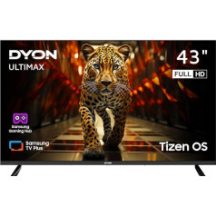 DYON ULTIMAX 43F-TI - 43 collu (108 cm) televizors (1080p, Full HD Smart TV, Tizen OS, trīs uztvērēji (DVB-C/-S2/-T2), Samsung Smart & Gaming Hub, Prime Video, Netflix, Disney+) [2024]