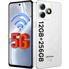 Ulefone Note 18 Ultra 5G mobilais tālrunis bez līguma, 50MP + 50MP + 32MP kamera 12GB + 256GB/SD-2TB Android 13 viedtālrunis ar 18W ātro uzlādi 6,78 collu FHD+ 5450mAh akumulators GPS/OTG/NFC Balts