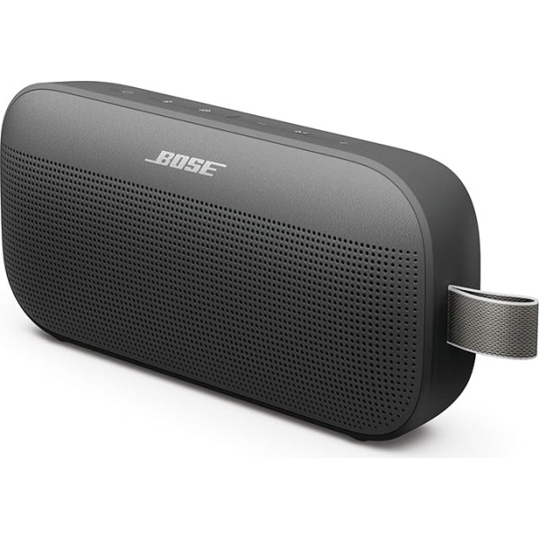 Bose SoundLink Flex pārnēsājamais Bluetooth skaļrunis (2. paaudzes), pārnēsājams āra skaļrunis ar reālistisku skaņu, līdz 12 stundu akumulatora darbības laiku, putekļu un ūdensizturīgs, melns