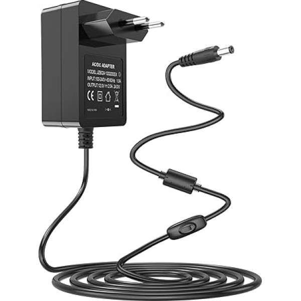 12V 2A maiņstrāvas adaptera barošanas kabelis Audio-Technica AT-LP60X-BK, AT-LP60X-BW, AT-LP120XUSB-BK atskaņotājam ar tiešo piedziņu