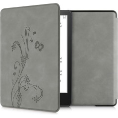 kwmobile Korpuss saderīgs ar Amazon Kindle Paperwhite (11. paaudze - 2021) - Mākslīgās ādas vāciņš - Vine Butterfly Grey