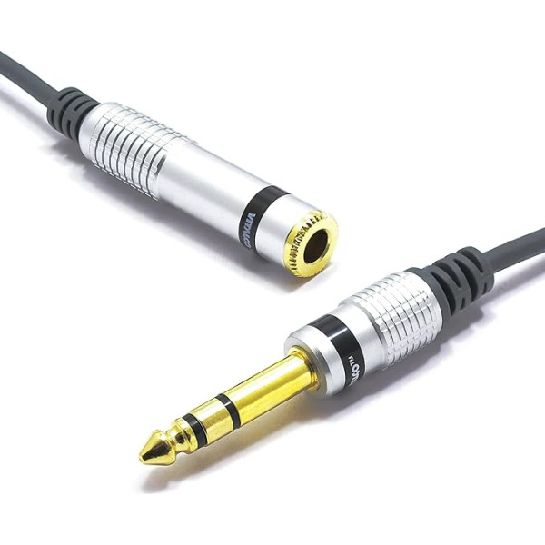 VITALCO 6.3 Jack pagarinājuma TRS audio kabelis 5 m 6,3 mm Male to 6,35 mm Female Stereo Male to Female Jack pagarinājuma kabelis