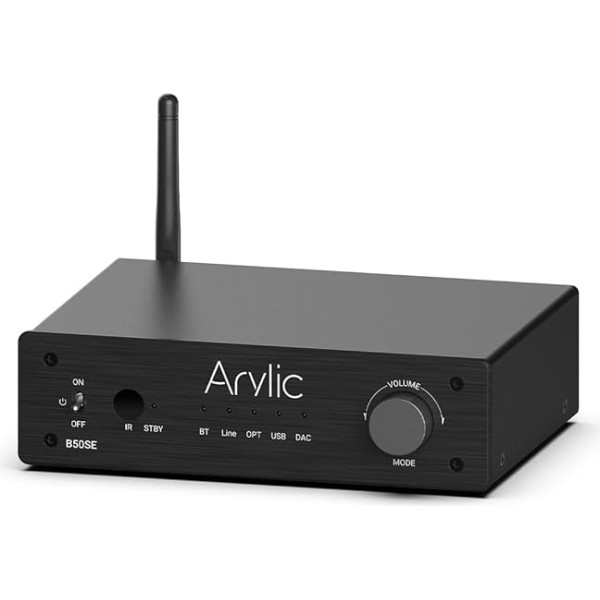 Arylic B50 SE Bluetooth stereo audio pastiprinātājs uztvērējs 2.0 kanālu 50W x 2 ar subvūfera izeju Bezmaksas APP ekvalaizera iestatīšana un pareiza basa funkciju vadība ar krosoveru