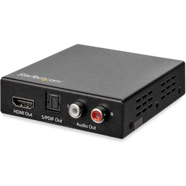 StarTech.com HD202A 4K HDMI audio ekstraktors (4K 60 Hz, HDMI audio skaņas sadalītājs, HDR SPDIF Toslink optiskais audio)