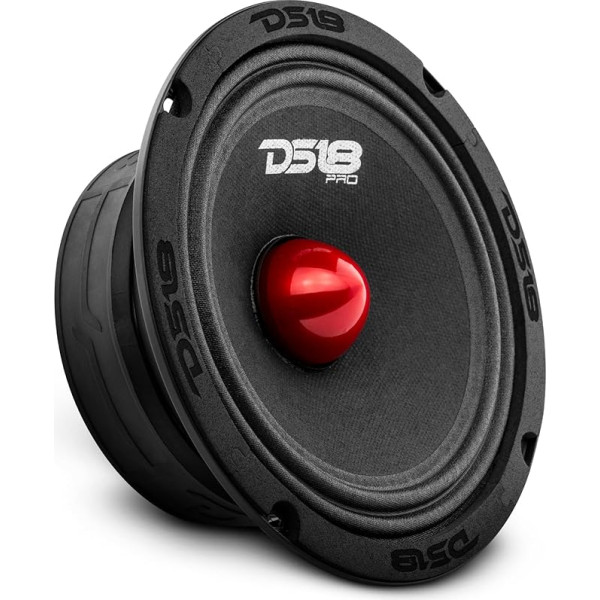 DS18 PRO-GM6.4B - 6,5 collu vidējā diapazona sarkana alumīnija bumba, max 480 W, 4 Ohm, 1,5 collu kaptona VC Premium audio durvju skaļrunis automašīnas vai kravas automašīnas stereo skaņas sistēmai (1 skaļrunis)