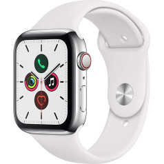 Apple Watch Series 5 (GPS + mobilais, 44 mm) - Sarkanā, sudrabaini zilā sporta rokassprādze (vispārējs pasūtījums)