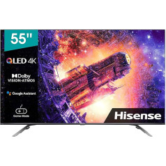 Hisense 55E76GQ QLED 139 cm (55 collu) televizors (4K QLED, Smart TV, trīskāršs uztvērējs, HDR 10,+ dekodēšana, Dolby Vision & Atmos, USB ierakstīšana, Bluetooth, iebūvēta Alexa, Google Assistant)