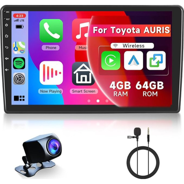 Hodozzy Auto Radio 4G + 64G Toyota Auris 2006-2011 Android 8 Core 10.1 collu IPS Touchscreen GPS Navigation iOS Carplay Android Car Mirror Link Radio Bluetooth DSP, WiFi, FM RDS, kamera