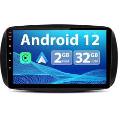 AWESAFE Auto radio priekš Smart Fortwo 453 2016-2019, Android 12, 2+32G, 9 collu skārienjūtīgais ekrāns, ar apmali, GPS navigācija Carplay, Android Car, Bluetooth, WiFi atbalsts