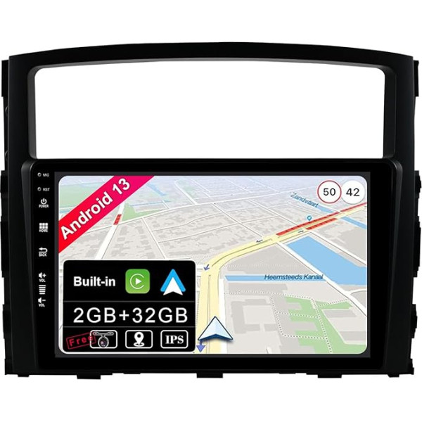 JOYX Android 13 IPS auto radio piemērots Mitsubishi Pajero 4 V80 V90 (2006-2014) - iebūvēts CarPlay + Android Car - atpakaļgaitas kamera - 2G + 32G - 9 collu 2 DIN - DAB stūres vadības stūres rats 4G WiFi