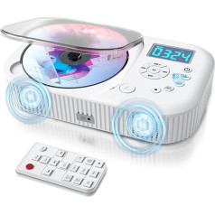 Pārnēsājams CD atskaņotājs, MONODEAL CD atskaņotājs Bluetooth un radio FM ar skaļruni, uzlādējams pārnēsājams CD atskaņotājs ar FM radio, Discman CD atskaņotājs