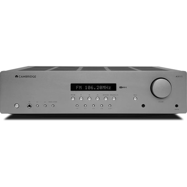 Cambridge Audio AXR85-85 Watt atsevišķs HiFi stereo uztvērējs ar iebūvētu Phono līmeni, FM/AM radio un Bluetooth 5.0 - Mēness pelēks