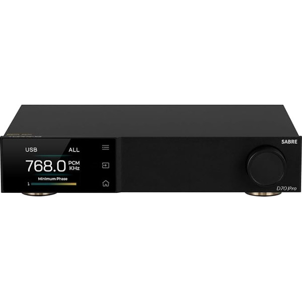 Topping D70PRO Sabre DAC ES9039SPRO XU316 Bluetooth 5.1 LDAC Aurora Ul krāsu displejs RCA un XLR izejas HiFi dekoders ar tālvadības pulti Melns