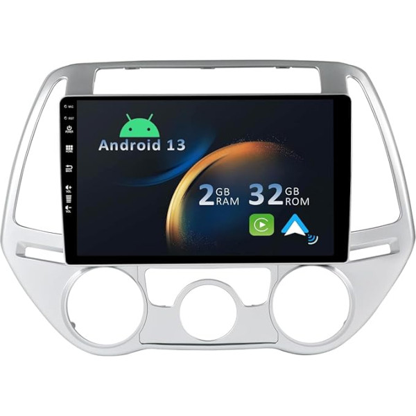 YUNTX Android 13 Auto radio Hyundai i20 (2012-2014)-[Integrēts CarPlay/Android Car/GPS]-9 collu IPS 2.5D skārienjūtīgais ekrāns Bezmaksas kamera DAB/ stūres vadības stūres vadība/MirrorLink/Bluetooth 5.0/WiFi/USB/4G