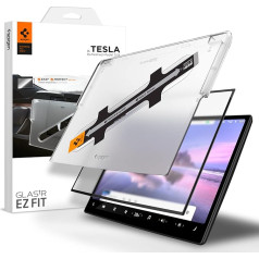 Spigen Glas.tR EZ Fit ekrāna aizsargplāksne, saderīga ar Tesla Model X (2021-2024), Model S (2021-2024), 17 collas, uzstādīšanai pievienota šablona, matēta, pret atspīdumiem, pret pirkstu nospiedumiem, 9H cietība