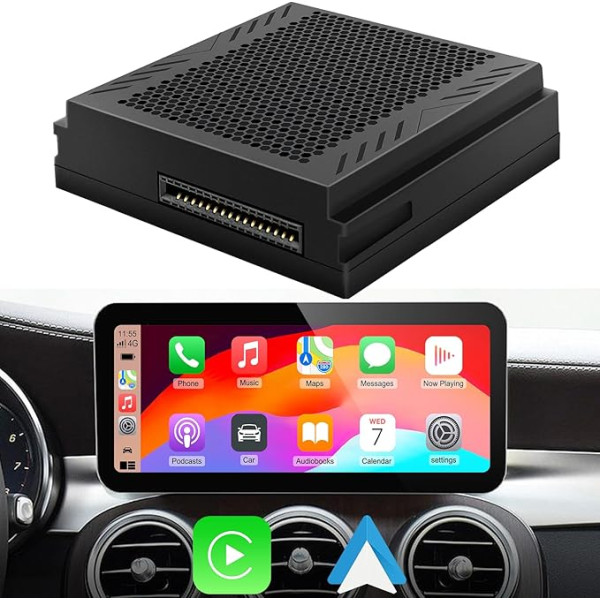 KAOLALI Carplay bezvadu adapteris, saderīgs ar Mercedes Benz A/B/C/E/CLA/GLK/ML/SLD ar NTG 4.5 sistēmu, bezvadu Carplay, piemērots Apple Carplay un Android automašīnām ar Bluetooth, Mirror Link, Siri u.c.