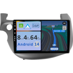 YUNTX [4GB + 64GB] Android 13 auto radio Honda Fit/Jazz (2007-2014)-2 DIN [Integrēts bezvadu CarPlay/Android Car/DSP/GPS]-IPS 10,1 collu bezmaksas kamera + MIC-DAB/Stūres kontrole/MirrorLink/BT