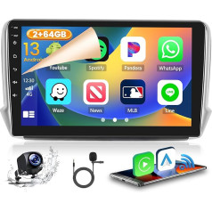 2GB + 64GB Android 13 Auto radio Peugeot 208/2008 2012-2018 Radio Bezvadu CarPlay Android Car Bluetooth 10.1 collu ekrāns Auto radio ar navigāciju atpakaļgaitas kamera